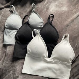 Set of 3 padded bralettes SMALL